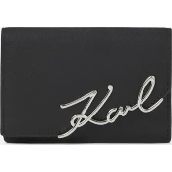 Peněženka PENĚŽENKA KARL LAGERFELD K/SIGNATURE SMALL WALLET BLACK-NICKEL