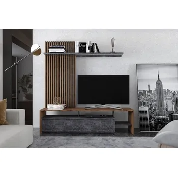 Pohovka NELIS II - byt. stěna lamino DUB LIVORNO/BETON TMAVÝ (NEO 2 - 3 balíky)(UG) (K150) NOVINKA