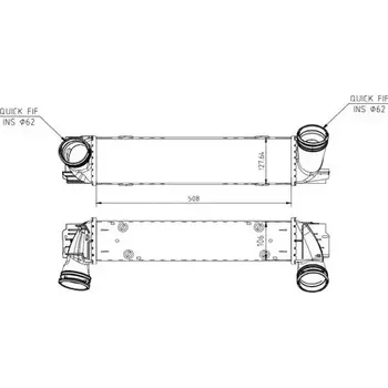 Chladič motoru QWP Chladič vzduchu intercooler QWP WIC164