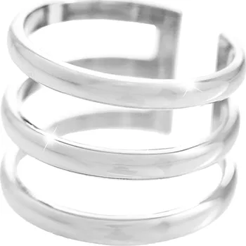 Prsten JSB bijoux s.r.o. Stříbrný prsten tři kruhy v jednom bez krystalů (Stříbro 925/1000)