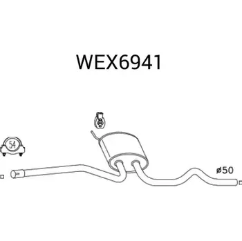 Tlumič výfuku QWP Střední tlumič výfuku QWP WEX6941