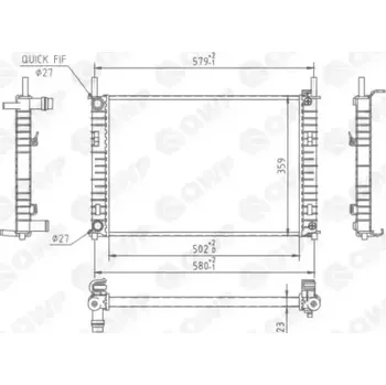Chladič motoru QWP Chladič vody QWP WRA136