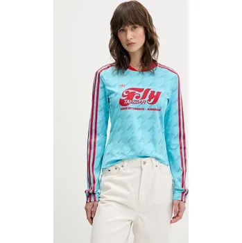 Pánské tričko Tričko s dlouhým rukávem adidas Originals Footie Aop Ls JW0271 modrá 50X, vel. S