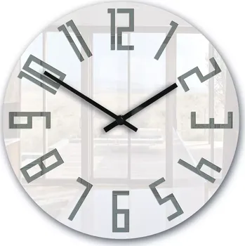 Hodiny Nástěnné hodiny Slim 32 cm bílé/šedé