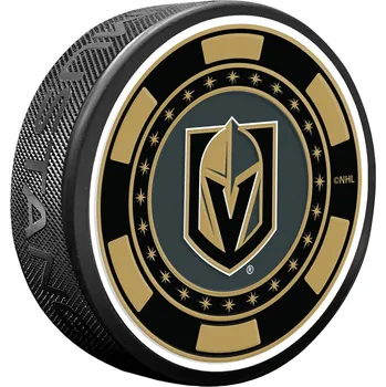 Puk Mustang Puk Vegas Golden Knights NHL Black Poker Chip Textured Puck