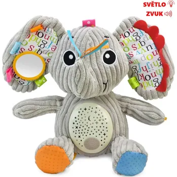Hračka pro nejmenší Usínáček - zvířátko s projekcí slon 26 cm