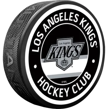 Puk Mustang Puk Los Angeles Kings NHL Black Vintage Striped Textured Puck