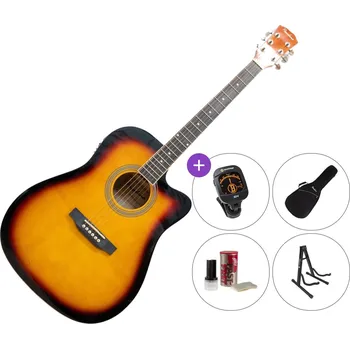 Elektroakustická kytara Pasadena SG028CE SET Vintage Sunburst Elektroakustická kytara Dreadnought