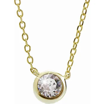 Náhrdelník JSB bijoux s.r.o. Stříbrný pozlacený náhrdelník zdobený jedním krystalem Swarovski Crystal (Stříbro 925/1000)