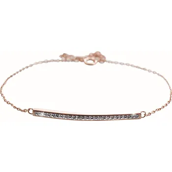 Náramek JSB bijoux s.r.o. Růžově zlatý stříbrný náramek s pruhem krystalů Swarovski Crystal (Stříbro 925/1000)