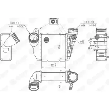 Chladič motoru QWP Chladič vzduchu intercooler QWP WIC128