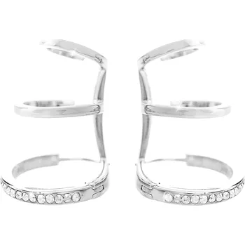 Náušnice JSB bijoux s.r.o. Stříbrné náušnice tři kruhy v jednom osázené krystaly Swarovski Crystal (Stříbro 925/1000)