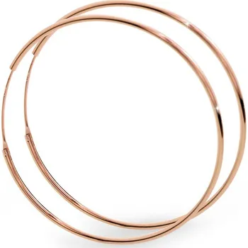 Módní doplněk JSB bijoux s.r.o. Stříbrné růžově zlaté náušnice kreole velké bez krystalů (Stříbro 925/1000)