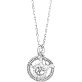 Módní doplněk JSB bijoux s.r.o. Stříbrný náhrdelník dva přívěsky znamení zvěrokruhu s Kubickými zirkony Býk (Stříbro 925/1000)