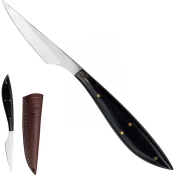 kapesní nůž PAK Malý pevný nůž "BUFFALO POINT" s koženým pouzdrem