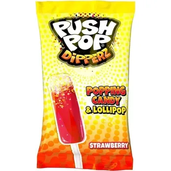 Bonbon Bazooka lízátko s příchutí jahody a praskajícím práškem s příchutí citronu 12 g