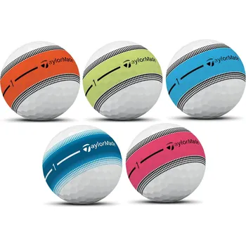 Golfový míček TaylorMade Tour Response Stripe Single Ball Neon Multicolour 1 Golfové míčky