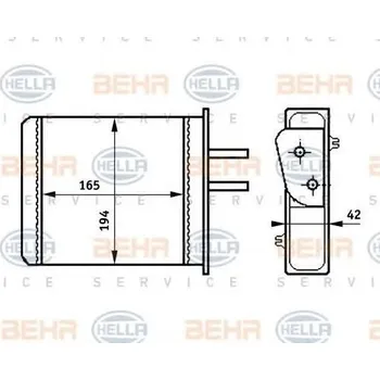 Výměník tepla BEHR HELLA SERVICE Výměník tepla vnitřního vytápění BHS 8FH 351 313-351