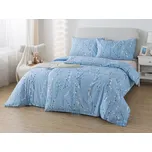 XPOSE® Bavlněné povlečení KOČIČKY na dvě lůžka - modré 140x200 cm, 70x90 cm, Bavlna + Prodloužená možnost vrácení zboží do 50 dnů