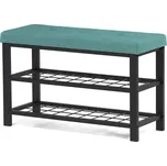 Autronic Botník 2 police, potah zelená látka, kov - černý matný lak ABO-W2015 GRN