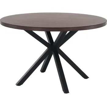 Jídelní stůl Kulatý jídelní stůl MEDOR, tmavý dub/černý kov