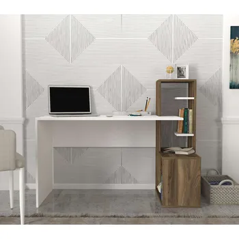 Psací stůl ALBERTA psací stůl, bílá/ořech