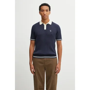 Bavlněné polo tričko Filling Pieces Fine Knit Polo pánské, tmavomodrá barva, 422570500127, M, 59X