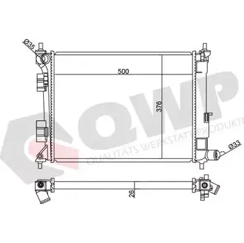 Chladič motoru QWP Chladič vody QWP WRA396