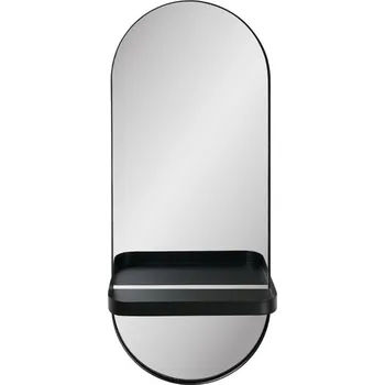 Zrcadlo Nordic Living Černé závěsné zrcadlo Albia 60 x 25 cm