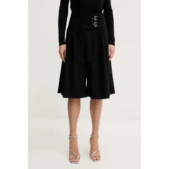 Dámské kraťasy Šortky z vlněné směsi Versace Jeans Couture dámské, černá barva, high waist, 79HAD102 N0542 79HAD102.N0542 99X, vel. 42