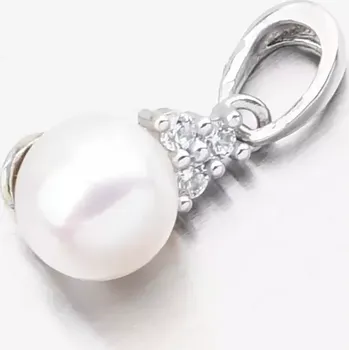 Přívěsek Dámský přívěsek bílé zlato 585 perly a se zirkony 53GZ-2235-B