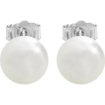 Módní doplněk JSB bijoux s.r.o. Stříbrné náušnice puzety s malou říční perlou 6 mm White (Stříbro 925/1000)