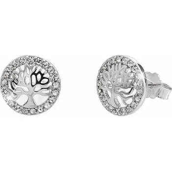 Módní doplněk JSB bijoux s.r.o. Stříbrné náušnice puzety ve tvaru stromu života s krystaly Swarovski Crystal (Stříbro 925/1000)