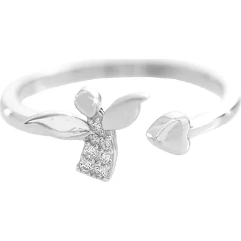 Prsten JSB bijoux s.r.o. Stříbrný prsten mini andílek s Kubickými zirkony Crystal (Stříbro 925/1000)