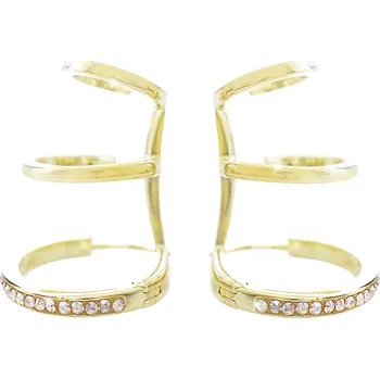 Náušnice JSB bijoux s.r.o. Pozlacené stříbrné náušnice tři kruhy v jednom osázené krystaly Swarovski Golden Shadow (Stříbro 925/1000)