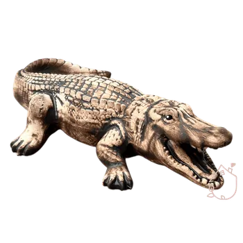 Zahradní dekorace krokodyl | hnědý keramický