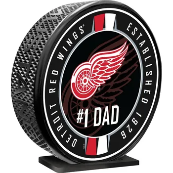 Puk Mustang Puk Detroit Red Wings NHL 8" MEGA Puck #1 Dad Ribbon