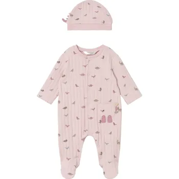 Kojenecký overall MAYORAL dívčí overal + čepička Dino růžová vel. 55 cm