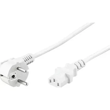 Napájecí kabel MicroConnect Síťový napájecí kabel Schuko 90° úhel - C13 3m bílá (PE010430W)