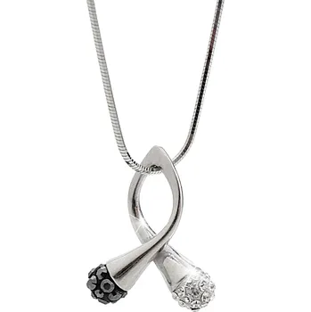 Módní doplněk JSB bijoux s.r.o. Stříbrný náhrdelník s přívěskem dvou kuliček a krystaly Swarovski Hematit a Crystal (Stříbro 925/1000)