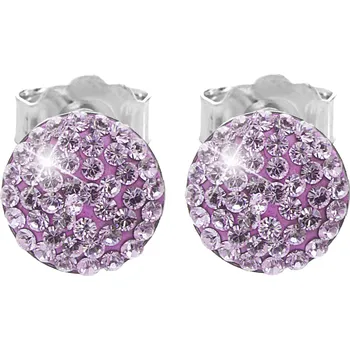 Módní doplněk JSB bijoux s.r.o. Stříbrné náušnice puzety lentilky s krystaly Swarovski Violet (Stříbro 925/1000)
