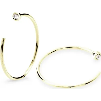 Módní doplněk JSB bijoux s.r.o. Menší pozlacené stříbrné provlékací náušnice s krystalem Swarovski Crystal (Stříbro 925/1000)