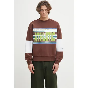 Pánská móda Bavlněná mikina Napapijri x Martine Rose, XL, hnědá, 88X