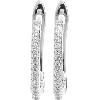 Náušnice JSB bijoux s.r.o. Stříbrné náušnice klapky jedna řada Kubických zirkonů Crystal (Stříbro 925/1000)