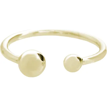 Prsten JSB bijoux s.r.o. Pozlacený stříbrný prsten a dvě kovové kuličky bez krystalů (Stříbro 925/1000)