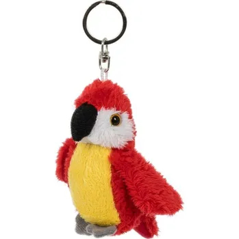 Hračka Teddies Papoušek Ara přívěsek plyš 9cm červený 0m+