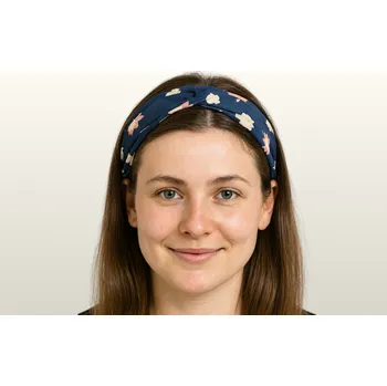 Čelenka BOHO čelenka kroucená - modrá s květy