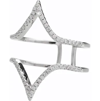 Prsten JSB bijoux s.r.o. Stříbrný prsten dvě špičky proti sobě s krystaly Swarovski Crystal (Stříbro 925/1000)