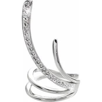 Šperk JSB bijoux s.r.o. Stříbrné náušnice nasazovací dva kruhy s podlouhlými kapkami a s krystaly Swarovski Crystal (Stříbro 925/1000)