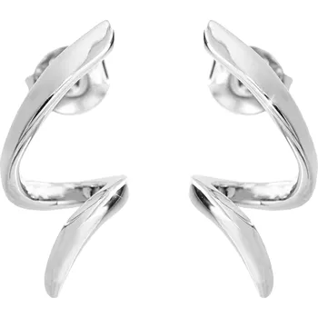 Módní doplněk JSB bijoux s.r.o. Stříbrné náušnice puzety podlouhlá spirála bez krystalů (Stříbro 925/1000)